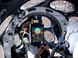 SpaceShipOne cockpit view during flight