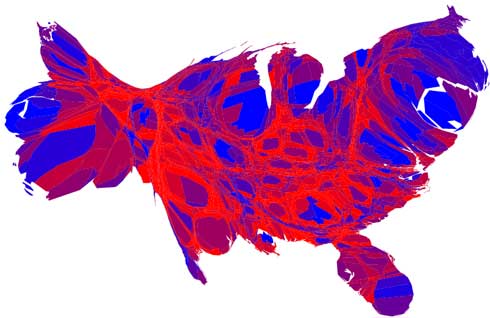 USA election 2004 proportional county-by-county