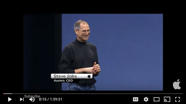 Steve Jobs introduces the iPhone, Jan 10, 2007